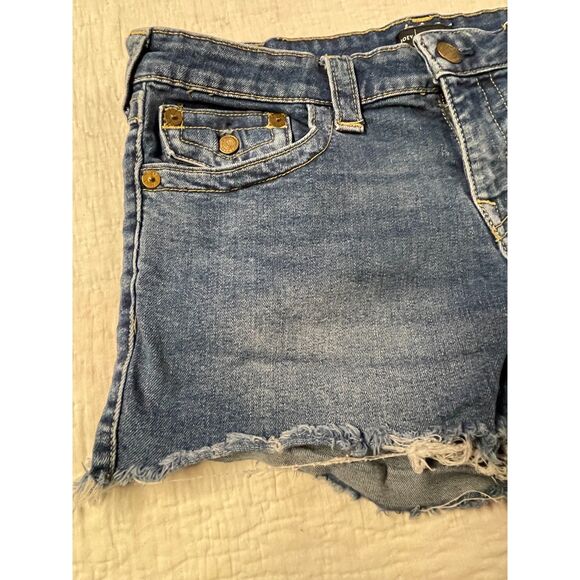 Vintage Y2K True Religion Joey Low Rise Cut Off Denim Shorts, Size 32- Size 14 - Picture 11 of 13